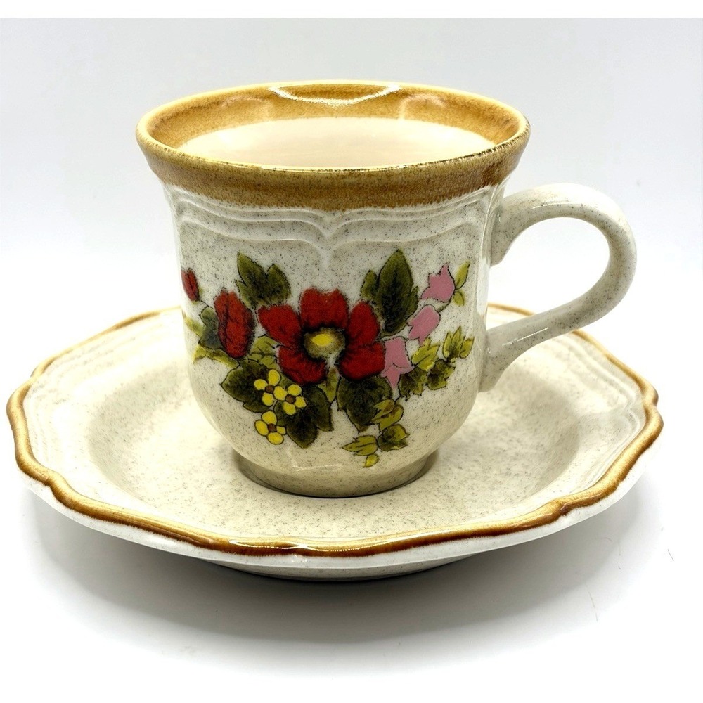 VTG 1970's Mikasa EC403/EC400 Garden Club Coffee Tea Cup Mug And Saucer - Japan‎